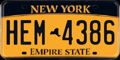 NY license plate HEM4386