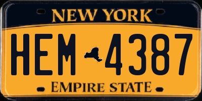 NY license plate HEM4387
