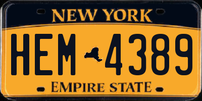 NY license plate HEM4389
