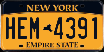 NY license plate HEM4391