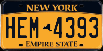 NY license plate HEM4393