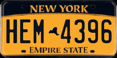NY license plate HEM4396