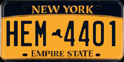 NY license plate HEM4401