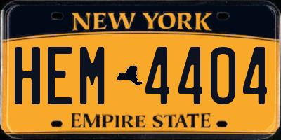 NY license plate HEM4404
