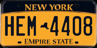 NY license plate HEM4408