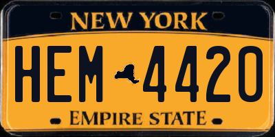 NY license plate HEM4420