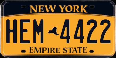 NY license plate HEM4422