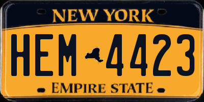 NY license plate HEM4423