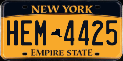 NY license plate HEM4425