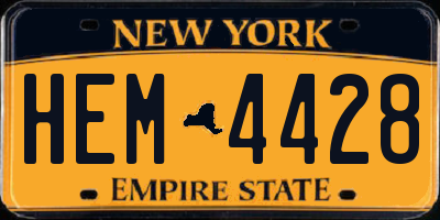 NY license plate HEM4428