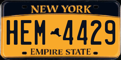 NY license plate HEM4429