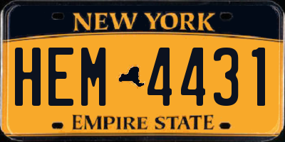NY license plate HEM4431