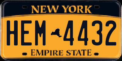 NY license plate HEM4432