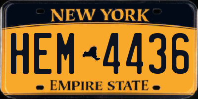 NY license plate HEM4436