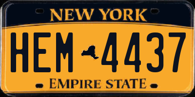 NY license plate HEM4437