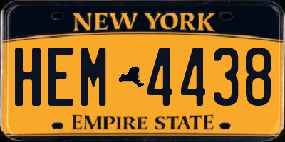 NY license plate HEM4438