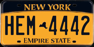 NY license plate HEM4442