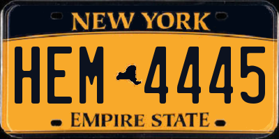 NY license plate HEM4445