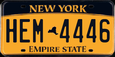 NY license plate HEM4446