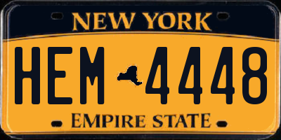 NY license plate HEM4448