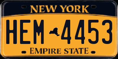 NY license plate HEM4453