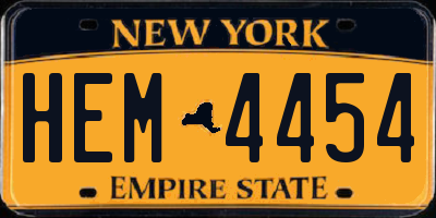 NY license plate HEM4454