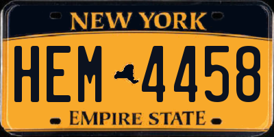 NY license plate HEM4458