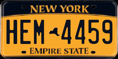 NY license plate HEM4459