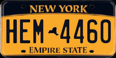 NY license plate HEM4460