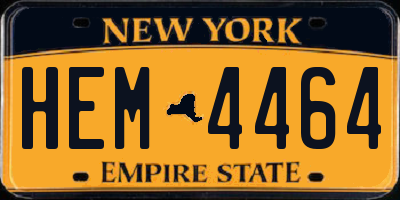 NY license plate HEM4464