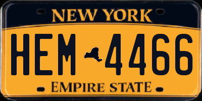 NY license plate HEM4466