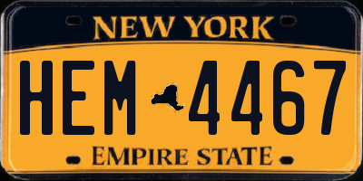 NY license plate HEM4467