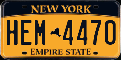 NY license plate HEM4470
