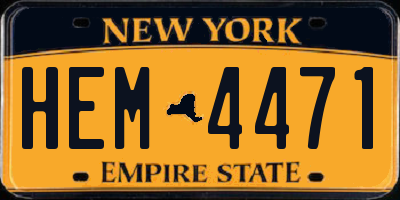 NY license plate HEM4471
