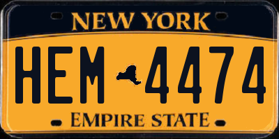 NY license plate HEM4474