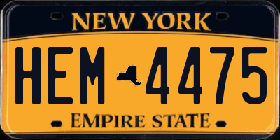 NY license plate HEM4475