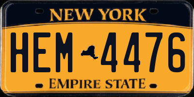 NY license plate HEM4476