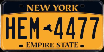 NY license plate HEM4477