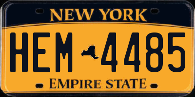 NY license plate HEM4485