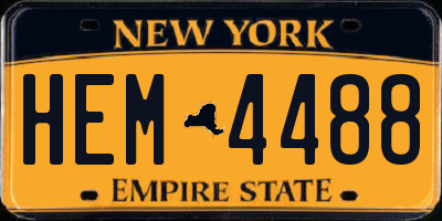 NY license plate HEM4488