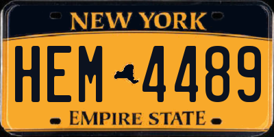 NY license plate HEM4489