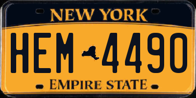 NY license plate HEM4490