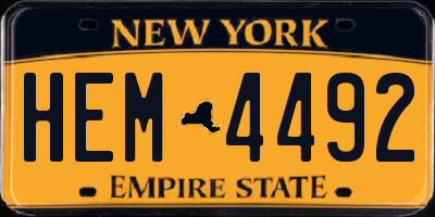 NY license plate HEM4492
