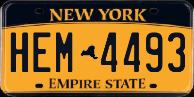 NY license plate HEM4493