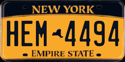 NY license plate HEM4494