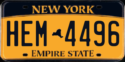 NY license plate HEM4496