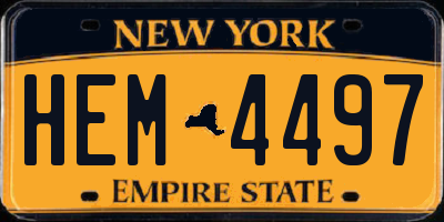 NY license plate HEM4497
