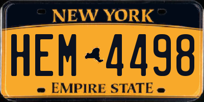 NY license plate HEM4498