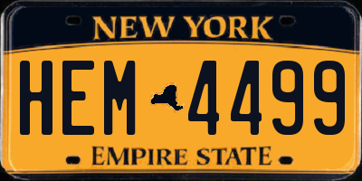 NY license plate HEM4499