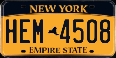 NY license plate HEM4508